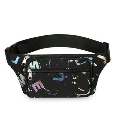 Imagem de Bolsa de cintura leve esportiva tiracolo casual multifuncional transversal (preta)