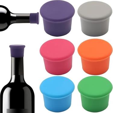 Imagem de 2 peças de rolha de vinho de silicone reutilizável para preservação de vinho e vedação de garrafas, roxo