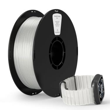 Imagem de Kexcelled Filamento TPU 1,75 mm, filamento de impressora 3D flexível flexível TPU 95A, carretel de 1 kg (1 kg), excelente elasticidade, serve na maioria das impressoras 3D FDM, branco