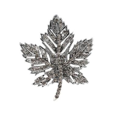 Imagem de Broche vintage CZ folha de bordo para mulheres homens brilhantes vestido de cristal strass terno alfinete lapela emblemas chiques acessórios outono dia de ação de graças festa de casamento canadense