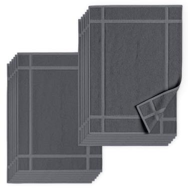 Imagem de Pearl Linens Pacote com 12 tapetes de banho de algodão laváveis 50 x 76 cm - Conjunto de tapetes de banheiro macios e absorventes, não tapetes de banheiro após o chuveiro, tapete de banheira felpudo