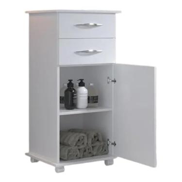 Imagem de Balcão Multiuso Auxiliar de Cozinha com Gavetas e Prateleiras para Bebedouro e Utensílios Compacto(BRANCO)