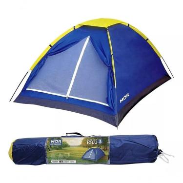 Imagem de Barraca De Camping Acampamento Mor Iglu 4 Pessoas - Ref 9033 - Medidas 2,10x2,10x1,30 Metros Tamanho Unico Cor Azul