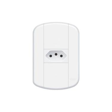 Imagem de Tomada Fame Blanc+ 2p+t 10a Com Placa 4x2 Branca