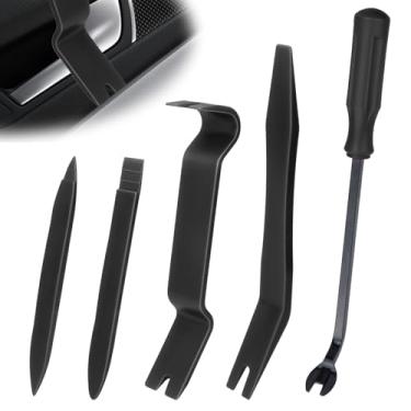 Imagem de Kit de ferramentas de remoção de acabamento automático de 5 peças, kit de ferramentas de grampo de carro plástico sem arranhões, kit de ferramentas de alicate de rebite de painel de porta de carro,
