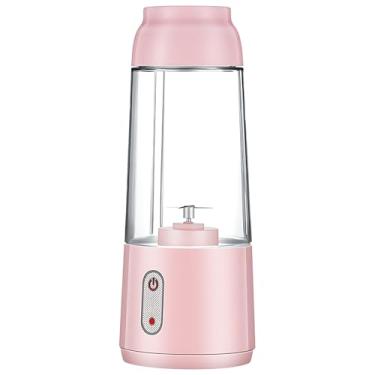 Imagem de Liquidificador de smoothie pessoal, mini espremedor de suco recarregável por USB, copo de 300 ml com peça transparente, bateria de 1200 Mah, fácil operação para viagens e casa