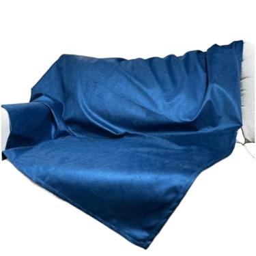Imagem de Capa para Sofá, Manta para Sofá em Suede Liso Aveludado, 1.40m/2m/3m(Azul Marinho,4 Lugares (2,00x1,40m))