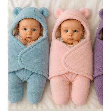 Imagem de Cobertor Bebê Saco de Dormir para Recém Nascido (Azul Claro)