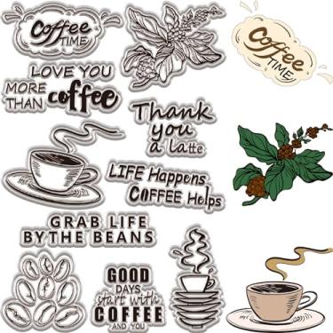 Imagem de Carimbos de borracha transparente com fundo de café, palavras de bênção, vintage, transparente, selos de silicone para artesanato, scrapbook, agenda, cartões, álbum de fotos, decoração e suprimentos