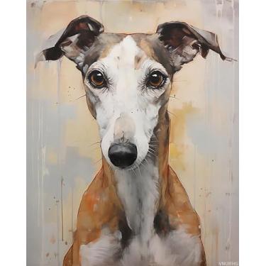 Imagem de VNUIEHG Pintura por números para adultos, animal chicote, pintura por números em tela, arte de desenho de pintura DIY para presente iniciante, 40 x 50 cm, sem moldura