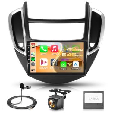 Imagem de 4G + 64G Android estéreo para Chevrolet Chevy Trax 2014 2015 2016 atualização de rádio unidade de cabeça de tela sensível ao toque de 9 polegadas, Driauto estéreo para carro com carplay sem fio