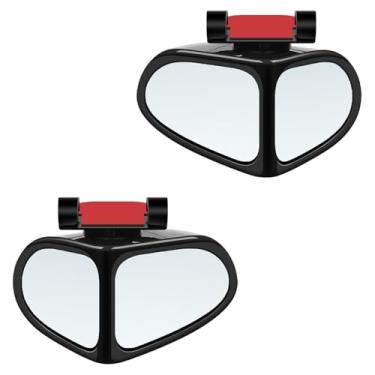 Imagem de SWQS Espelhos de ponto cego para carro, pacote com 2, dupla face, rotação 360 ajustável, espelho retrovisor convexo de dupla face, espelho lateral de vidro HD, espelhos auxiliares cegos Apot