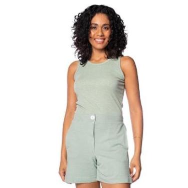 Imagem de Regata Feminina Giraffe Canelada Gola Careca Verde Claro-Feminino