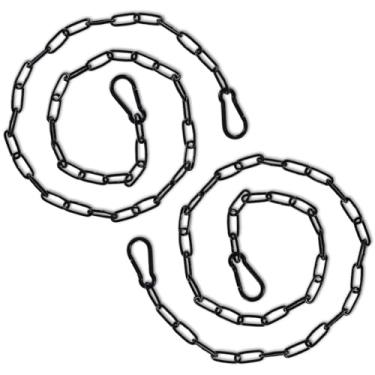 Imagem de Cadeado de corrente de portão, 2 peças, 100 cm/39,37 polegadas de comprimento, aço inoxidável, para uso externo, com fivelas de mola para porta de cerca (2, preto)
