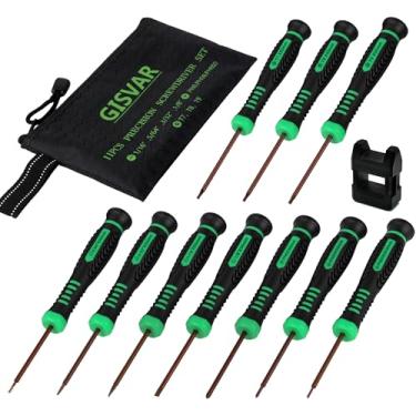 Imagem de Conjunto de 10 chaves de fenda de precisão, pequenas chaves de fenda magnéticas com Phillips, fenda, Torx Star, kit de ferramentas de reparo de mini chave de fenda para óculos, relógio, computador