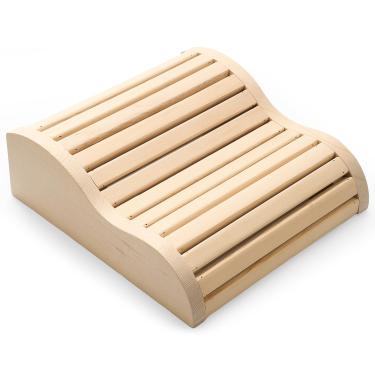 Imagem de Geelin Almofada de apoio de cabeça para sauna de cicuta feita à mão travesseiro ergonômico de suporte de pescoço de madeira, reutilizável, confortável para sala de sauna ao ar livre, acessório