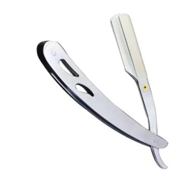 Imagem de Navalhete Profissional para Barbear Metálico Barbearia Navalha Cortes de Cabelo Corte Afiado Metal