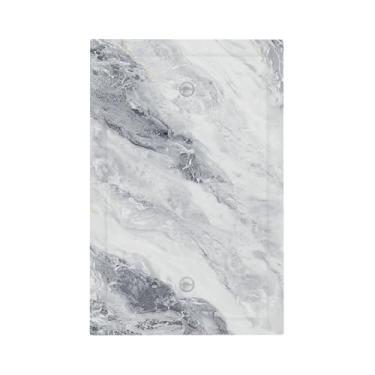 Imagem de Naiqadnehz Placa de cobertura para interruptor de luz, branco, cinza, textura de mármore, padrão de pedra, 1 grupo, sem dispositivo, placa de parede em branco, capa de tomada elétrica, capas