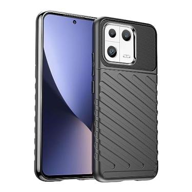 Imagem de IDEWEI Capa de celular para Xiaomi 13, fibra de carbono refinada, antiqueda, anti-impressões digitais. Capa de proteção total de 360°