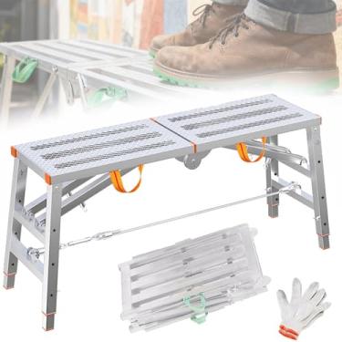 Imagem de Plataforma de Andaime DobráVel,Mesa DobráVel PortáTil com PéS Silenciosos e Tela de Arame Antiderrapante,Altura AjustáVel,Suporte ReforçAdo,Adequada para Materiais de ConstruçãO