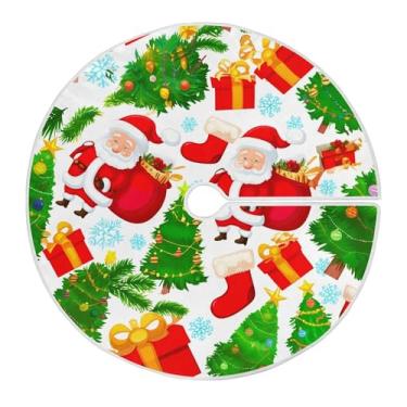 Imagem de SEHANY Saia para árvore de Natal, 91 cm, Papai Noel, vermelha, decoração de árvore de Natal, tapetes para decoração de festa de Natal em casa
