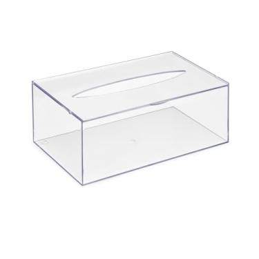 Imagem de Caixa Interfolha Porta Lenço Papel Toalha De Mesa Transparente - trabalho recepção banheiro suporte papel toalha para Banheiro, Cozinha e Escritório(2 UNIDADES)