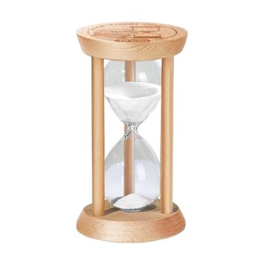 Imagem de Ampulheta com temporizador de areia de 2 minutos, relógio de areia de madeira de 2 minutos, vidro de hora de madeira de dois minutos, mini reloj de arena, pequena ampulheta para temporizador de escova
