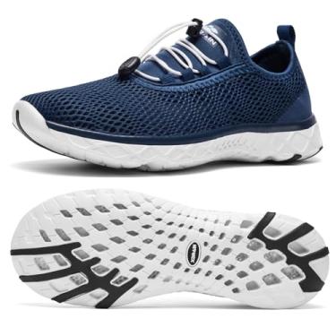 Imagem de ALEADER Tênis aquático masculino estiloso, tênis aquático Xdrain de secagem rápida, leve e confortável, Azul-marinho/branco, 41