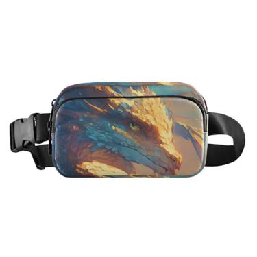 Imagem de CEBUGI Pochetes de caminhada para homens e mulheres, pochete Dragon Fashion resistente à água com cinto ajustável para treino, viagem, corrida