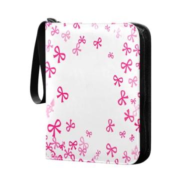 Imagem de Wassud Cute Bows (2) fichário de 4 bolsos para cartões colecionáveis comporta 400 cartões padrão à prova d'água TCG CCG MTG álbum presentes para colecionadores meninos meninas