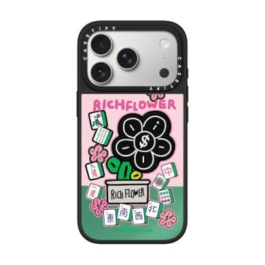 Imagem de CASETiFY Capa espelhada para iPhone 17 Pro [refletiva/compatível com Magsafe/1,5 m. 1X proteção contra quedas de grau militar] - alegria e prosperidade - preta em preto