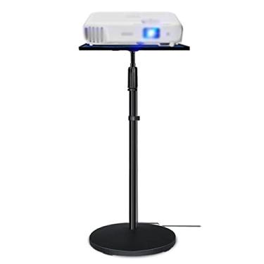 Imagem de uhyOHF Suporte extensível para projetor, suporte para projetor de chão para casa, sala de reuniões, sala de estar, resistente, bandeja de prateleira, projetor telescópico, suporte de parede (uma cor-A