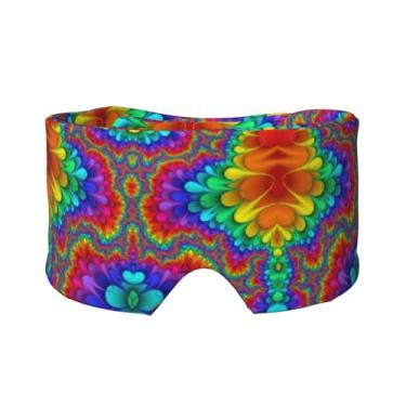 Imagem de Máscara de proteção para olhos e orelhas com estampa de cores brilhantes, respirável, ajustável, blecaute, confortável