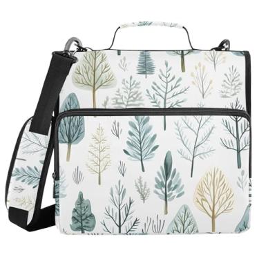 Imagem de xigua Fichário com zíper Winter Forest com alça de ombro e alça para transporte fácil, fichário de 3 anéis de 3 cm para escola, painel de expansão e arquivo expansível