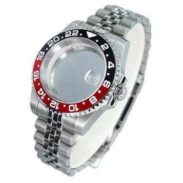 Imagem de FEIYASHI Caixa de relógio de mergulho de aço GMT de dois tons 200 m à prova d'água para movimento NH35/34/36/38 4R36 Miyota8215 ETA2824, Tampa inferior de vidro 1, For Miyota8215 8205 Movement, Caixa