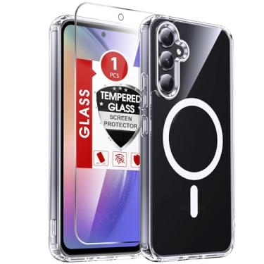 Imagem de LeYi Capa para celular Galaxy A54-5G: Capa compatível com Samsung A54 5G [Mag-Safe Fit] com protetor de tela, película fosca translúcida de toque suave e proteção de nível militar Funda para A 54