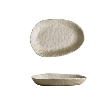 Imagem de LOUIE SILNA Tigela de frutas de 21 cm feita à mão, tigelas de servir para entretenimento, pratos de servir | Tigelas rasas de porcelana para salada, sopa, macarrão e jantar, pode ir ao micro-ondas