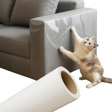 Imagem de Protetor Plástico Sofá Móveis Adesivo Gatos Pets Anti-arranhão Arranhador Transparente 30X200cm