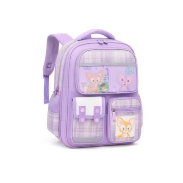 Imagem de Mochila Infantil Roxa 46Cm Para Escola E Passeios - Mimos Pet
