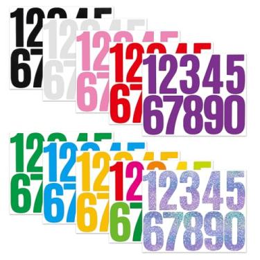 Imagem de 10 folhas de 7,6 cm números de caixa de correio adesivos 0-9 autoadesivos adesivos de vinil à prova d'água para caixa de correio externa números adesivos de parede caixa de correio janelas