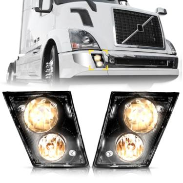 Imagem de TLGYAUTO Conjunto de pares de faróis de neblina compatível com caminhão VN/VNL 2003-2017, conjunto de farol de neblina de substituição do lado esquerdo do motorista do passageiro