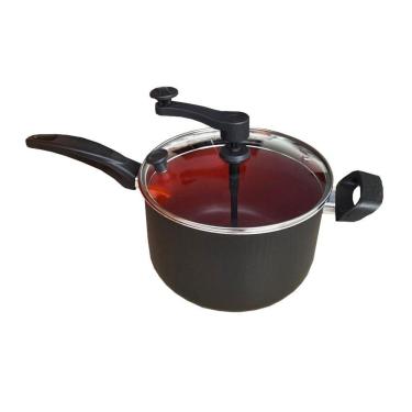 Imagem de Panela Pipoqueira Antiaderente Cerâmica Tampa De Vidro 3l