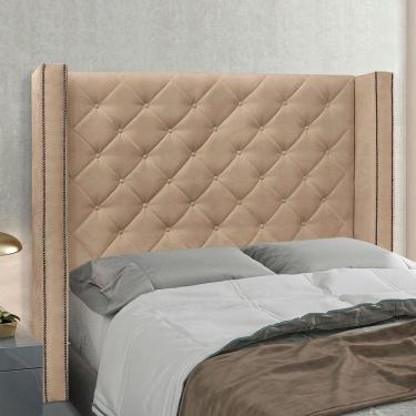 Imagem de Cabeceira Estofada Egito Spz 160cm Casal Suede - Bege