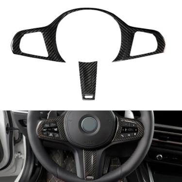 Imagem de JSWAN Capa de volante de fibra de carbono para BMW 3 4 5 7 8 Series G20 G22 G28 G30 Z4 G29 320i 325i 330i 420i 425i 430i Capa de acabamento para botão de volante (sem ACC)