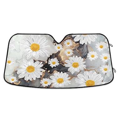 Imagem de Pintura abstrata de arte fluida persianas de janela de carro para-brisa frontal, para-sol de carro pára-brisa dobrável, acessórios de verão para carro