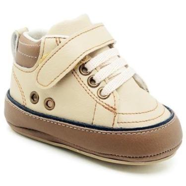 Imagem de Sapato Tênis Bebe Baby Conforto Primeiros Passos Cano Alto Bege-Masculino