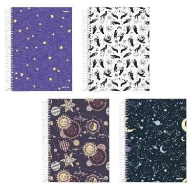 Imagem de Starschool – Caderno 1/4 Capa Dura Espiral Astral | 80 Folhas | Tamanho Portátil, Tema Galáxia e Estilo Místico para Anotações Diárias