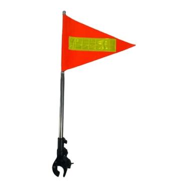 Imagem de KiBcsLic Kit de mastro telescópico universal para carrinho de golfe com faixas refletoras para veículos elétricos, bicicletas, motocicletas e iates, Tampo Redondo 20x30cm