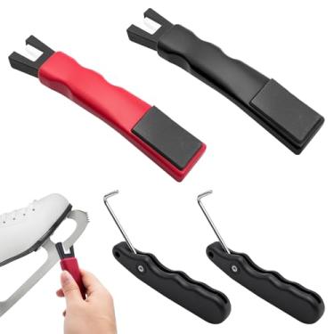 Imagem de KCMOSGI Afiador de skate no gelo e tensionador de renda para skate no gelo, dupla face com pedra de afiar, ferramenta portátil para apertar cadarço