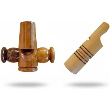 Imagem de Apito Inhambu Açu 05 + Apito Inhambu Chororó 13 Pios em madeira profissionais